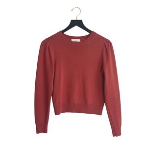 Wilfred Aritizia 100% Merino Wool Fine Knit Crew Neck Sweater Coral Brick Pink